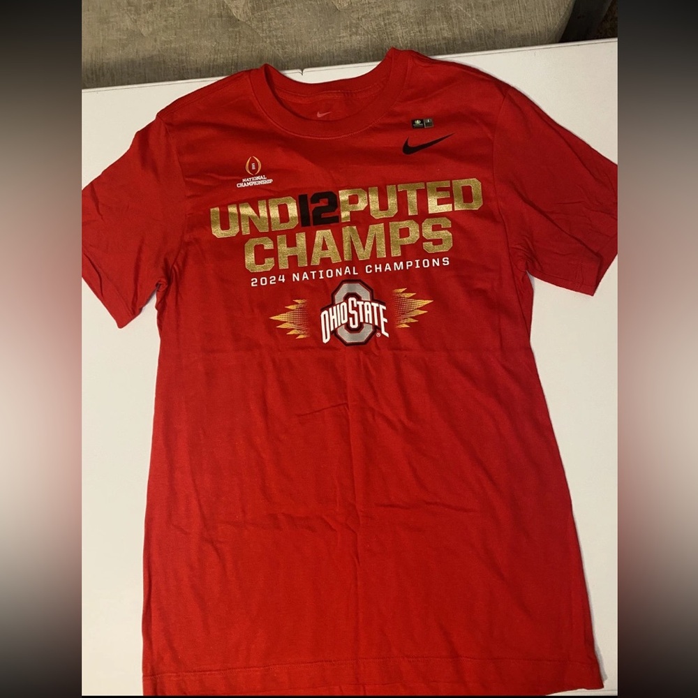 Nike Red and Gold Ohio State Champs Tee